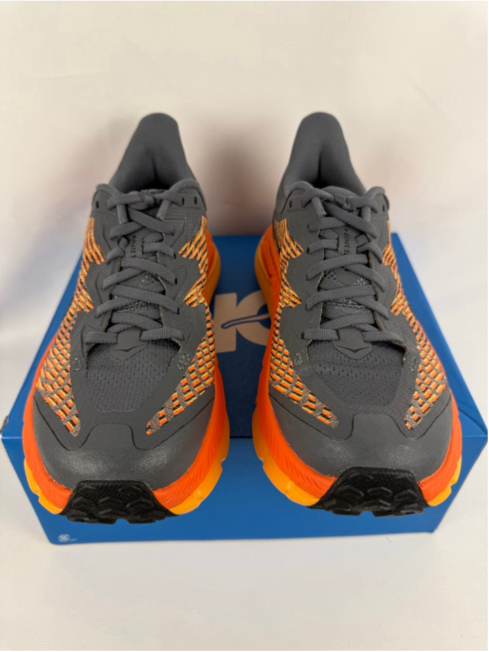 Men's Hoka Mafate Speed 4 Athletic Shoes 7 Gray Orange - Picture 9 of 13